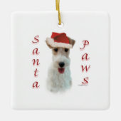Wire Fox Terrier Santa Paws Keramisch Ornament (Voorkant)