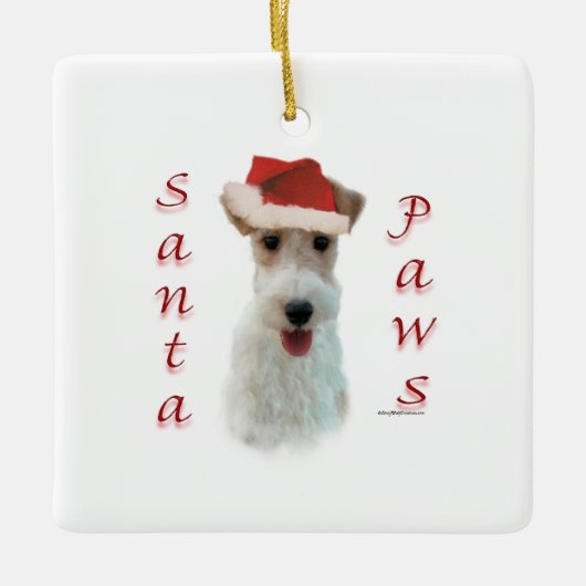 Wire Fox Terrier Santa Paws Keramisch Ornament (Voorkant)