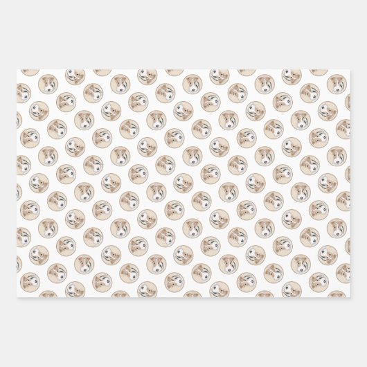 Wire Fox Terrier Schilderij driekleur WFT Pet Dog Inpakpapier Vel (Voorkant 2)