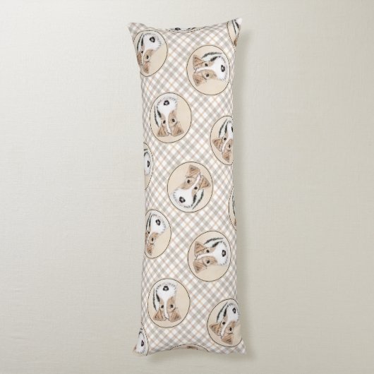 Wire Fox Terrier Schilderij driekleur WFT Pet Dog  Lichaamskussen (Achterkant (Verticaal))