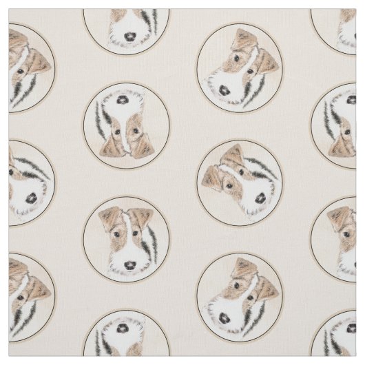 Wire Fox Terrier Schilderij driekleur WFT Pet Dog Stof (Swatch)
