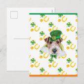 Wire Fox Terrier Shamrock St. Patricks Dag Feestdagenkaart (Voorkant / Achterkant)