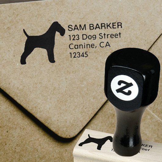 Wire Fox Terrier Silhouet Retouradres Rubberstempel