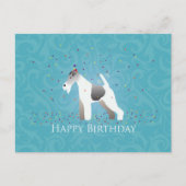 Wire Fox Terrier Silhouette Birthday Design Briefkaart (Voorkant)