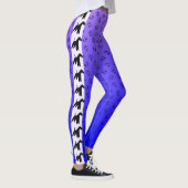 Wire Fox Terrier Silhouette Blue Paars Ombre Leggings (Rechts)