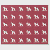 Wire Fox Terrier Silhouette kerstdesign Cadeaupapier (Vlak)