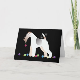 Wire Fox Terrier Silhouette kerstdesign Feestdagen Kaart