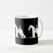 Wire Fox Terrier Silhouette kerstdesign Koffiemok (Voorkant rechts)
