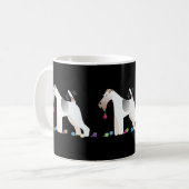 Wire Fox Terrier Silhouette kerstdesign Koffiemok (Voorkant links)