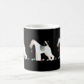 Wire Fox Terrier Silhouette kerstdesign Koffiemok (Center)