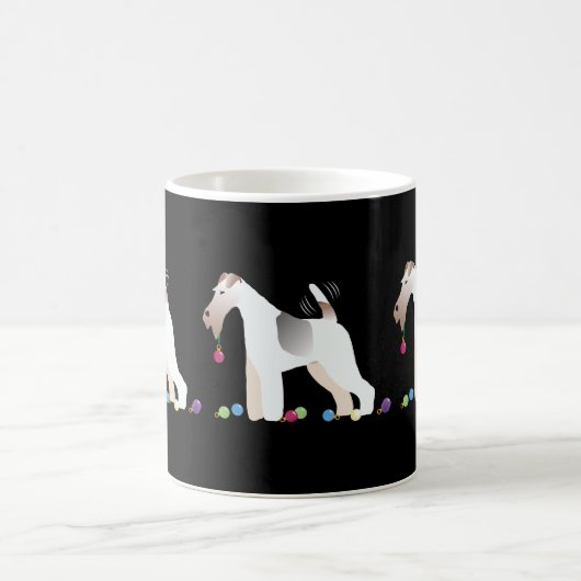 Wire Fox Terrier Silhouette kerstdesign Koffiemok (Center)