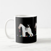 Wire Fox Terrier Silhouette kerstdesign Koffiemok (Links)