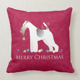 Wire Fox Terrier Silhouette kerstdesign Kussen