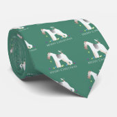 Wire Fox Terrier Silhouette kerstdesign Stropdas (Opgerold)
