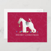 Wire Fox Terrier Silhouette Kerstontwerp Feestdagenkaart (Voorkant / Achterkant)