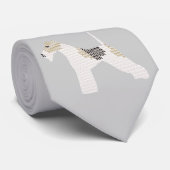 Wire Fox Terrier Silhouette Stropdas (Opgerold)