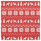 Wire Fox Terrier Silhouetten Kerstvakantie Stof (Swatch)