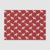 Wire Fox Terrier Silhouettes Pattern Red Tissuepapier (Voorkant)