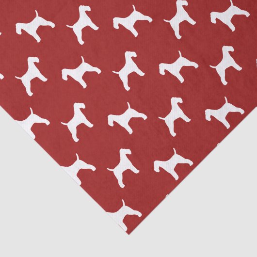 Wire Fox Terrier Silhouettes Pattern Red Tissuepapier (Detail)