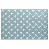 Wire Fox Terrier Silhouettes White en Blue Stof (Fat Quarter)