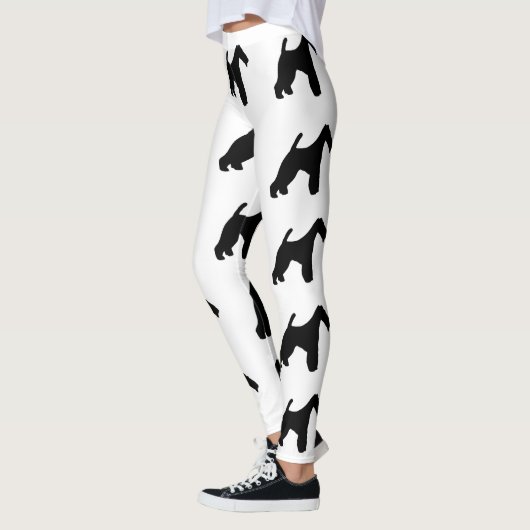 Wire Fox Terrier silo black Leggings (Links)