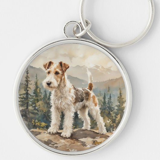Wire Fox Terrier Sleutelhanger (Voorkant)