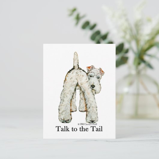 Wire Fox Terrier Tail Briefkaart (Staand voorkant)