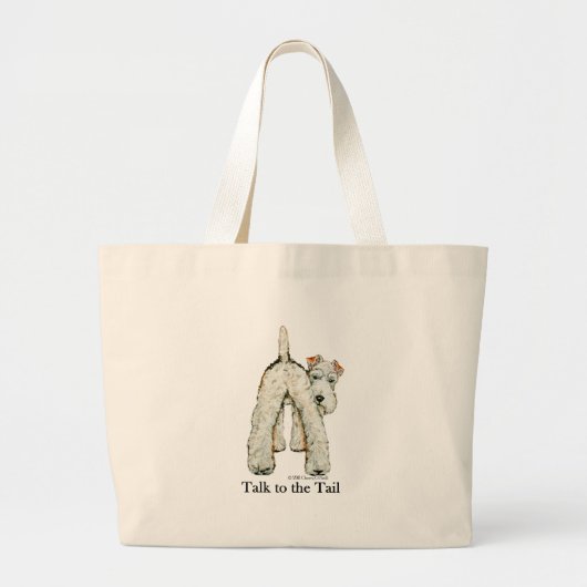 Wire Fox Terrier Tail Grote Tote Bag (Voorkant)