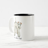 Wire Fox Terrier Tail Tweekleurige Koffiemok (Voorkant links)
