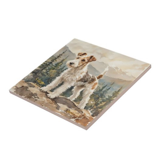 Wire Fox Terrier Tegeltje (Zijkant)