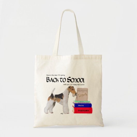 Wire Fox Terrier terug naar school Tote Bag (Voorkant)