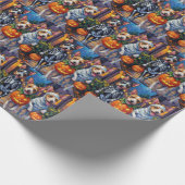 Wire Fox Terrier Trick-or-Treating Halloween Cadeaupapier (Hoek)