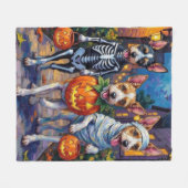 Wire Fox Terrier Trick-or-Treating Halloween  Fleece Deken (Voorkant (Horizontaal))
