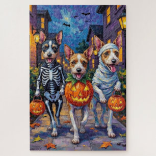 Wire Fox Terrier Trick-or-Treating Halloween  Legpuzzel