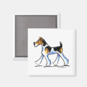 Wire Fox Terrier Trot Magneet (Voorkant / Achterkant)