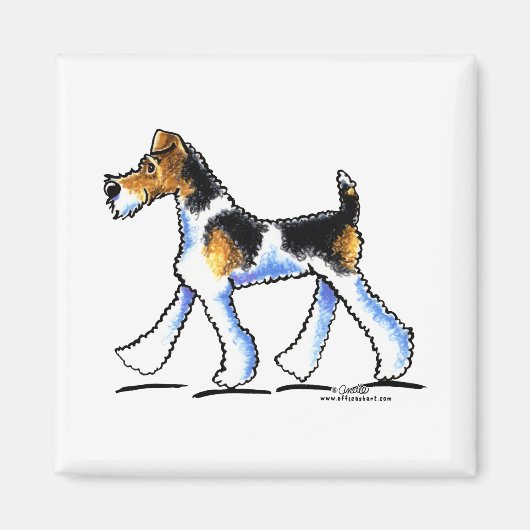 Wire Fox Terrier Trot Magneet (Voorkant)