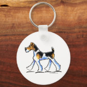 Wire Fox Terrier Trot Sleutelhanger (Voorkant)