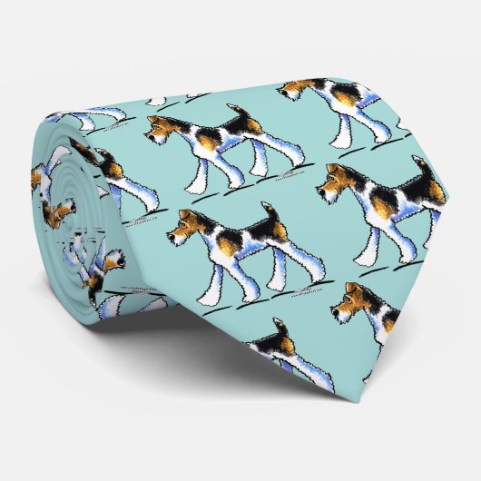 Wire Fox Terrier Trot Stropdas (Opgerold)