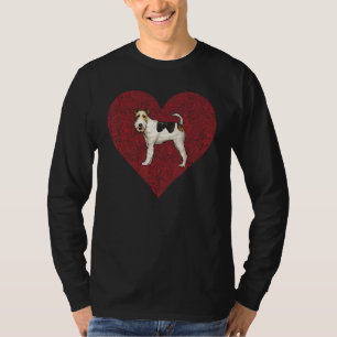 Wire Fox Terrier Valentijnsdag Dog Love Fingerpri T-shirt
