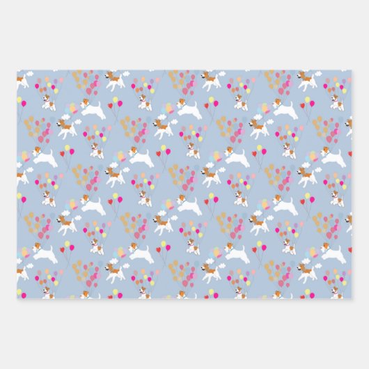 Wire Fox Terrier viering Wrapping Papers Inpakpapier Vel (Voorkant)