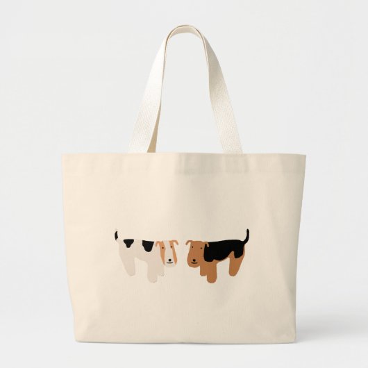 Wire Fox Terrier & Welsh Terrier Grote Tote Bag (Voorkant)