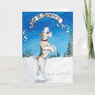Wire Fox Terrier Winter Feestdagen Kaart