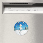 Wire Fox Terrier Winter Magneet (Insitu (Vaatwasser))