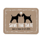 Wire Fox Terriers Bruiloft Save the Date Magneet (Horizontaal)
