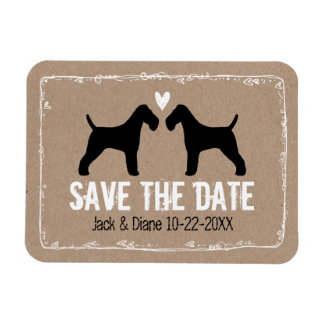 Wire Fox Terriers Bruiloft Save the Date Magneet