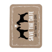 Wire Fox Terriers Bruiloft Save the Date Magneet (Verticaal)