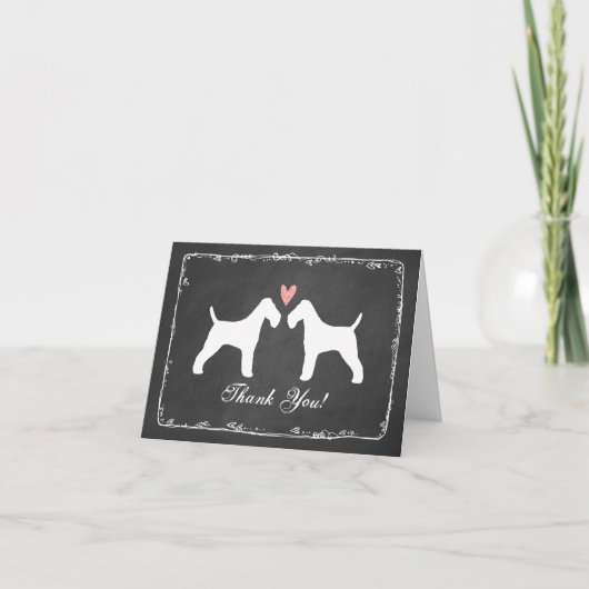 Wire Fox Terriers Huwelijk Bedankt (Voorkant)