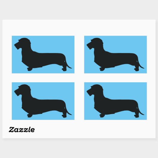 Wire Hair Dachshund Rectangle Sticker (Vel)