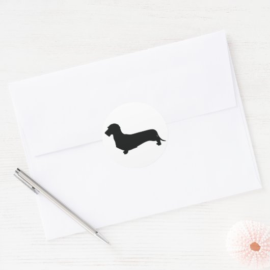 Wire Hair Dachshund Round Sticker (Envelop)