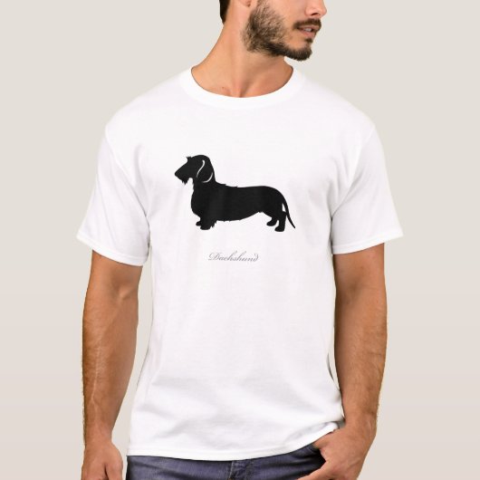 Wire Hair Dachshund silhouette v3 T-shirt (Voorkant)